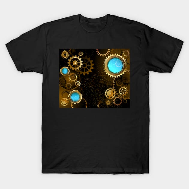 Dark Background with Gears ( Steampunk ) T-Shirt by Blackmoon9